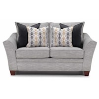 Upholstered Loveseat with Flared Track Arms
