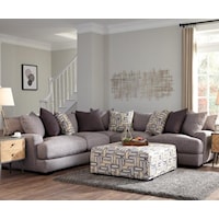 2 Piece L-Shaped Sectional with Track Arms