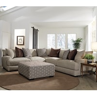 2 Piece L-Shaped Sectional with Track Arms