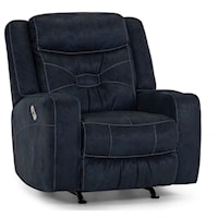 Casual Dual Power Rocker Recliner with Cupholder