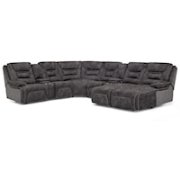 Power Reclining Sectional with Storage Console and USB Ports