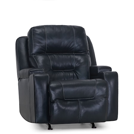 Casual Triple Power Rocker Recliner with Lights and Cup Holders
