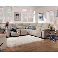 Casual L-Shaped Reclining Sectional with Console