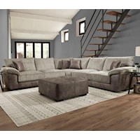 Two-Tone Sectional Sofa with Pillow Topped Arms