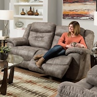 Casual Power Rocking Reclining Loveseat with Power Headrests and USB Charging Ports