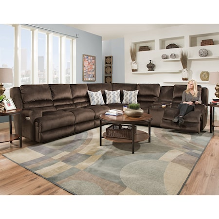 Six Seat Power Reclining Sectional