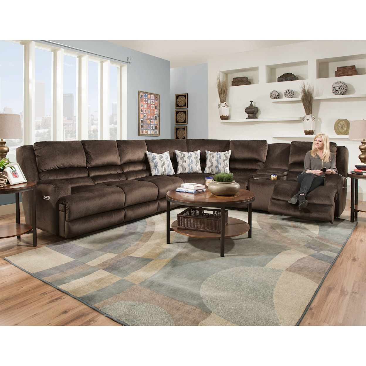 Franklin Grand Slam Six Seat Power Reclining Sectional