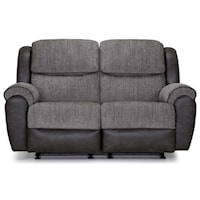 Rocking Reclining Loveseat with Two-Tone Fabric