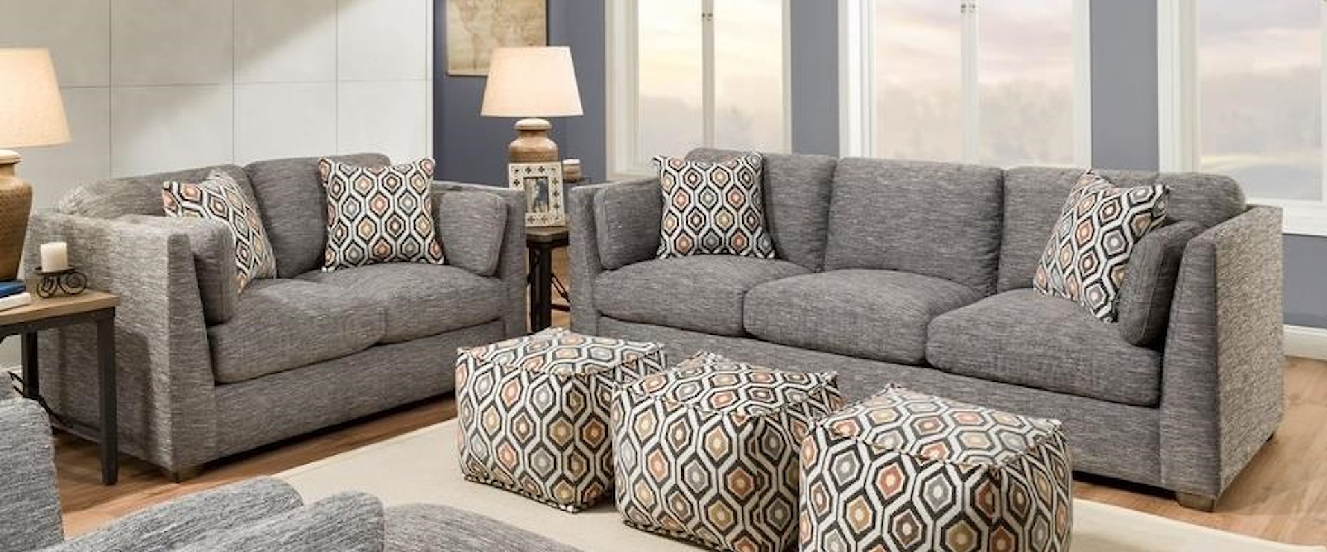 Contemporary Stationary Living Room Group