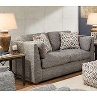 Contemporary Loveseat with High Track Arms