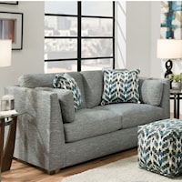 Contemporary Loveseat with High Track Arms