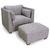 Contemporary Chair and Ottoman Set