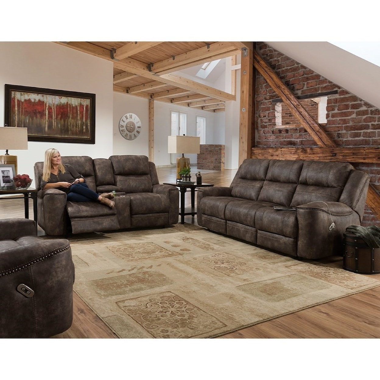 Franklin Huxley Power Reclining Living Room Group