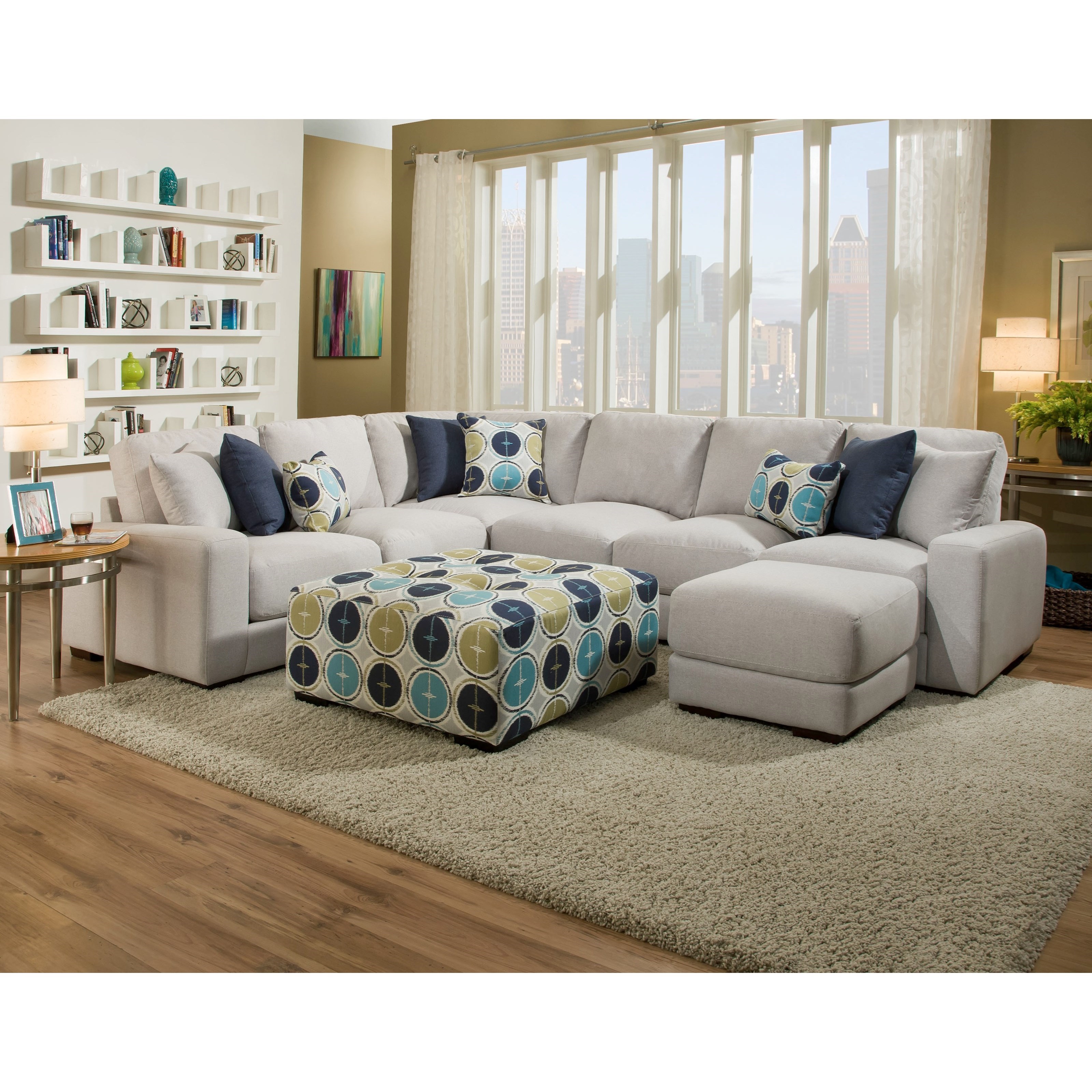 Square Ottoman with Button Tufting