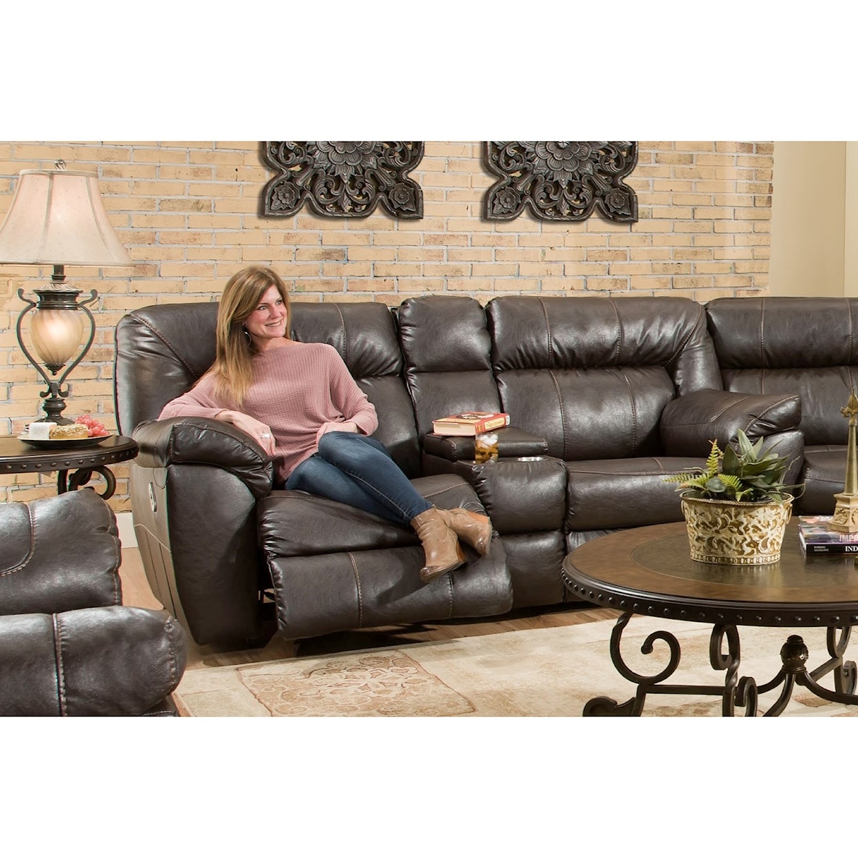 Franklin Lewis Reclining Console Loveseat