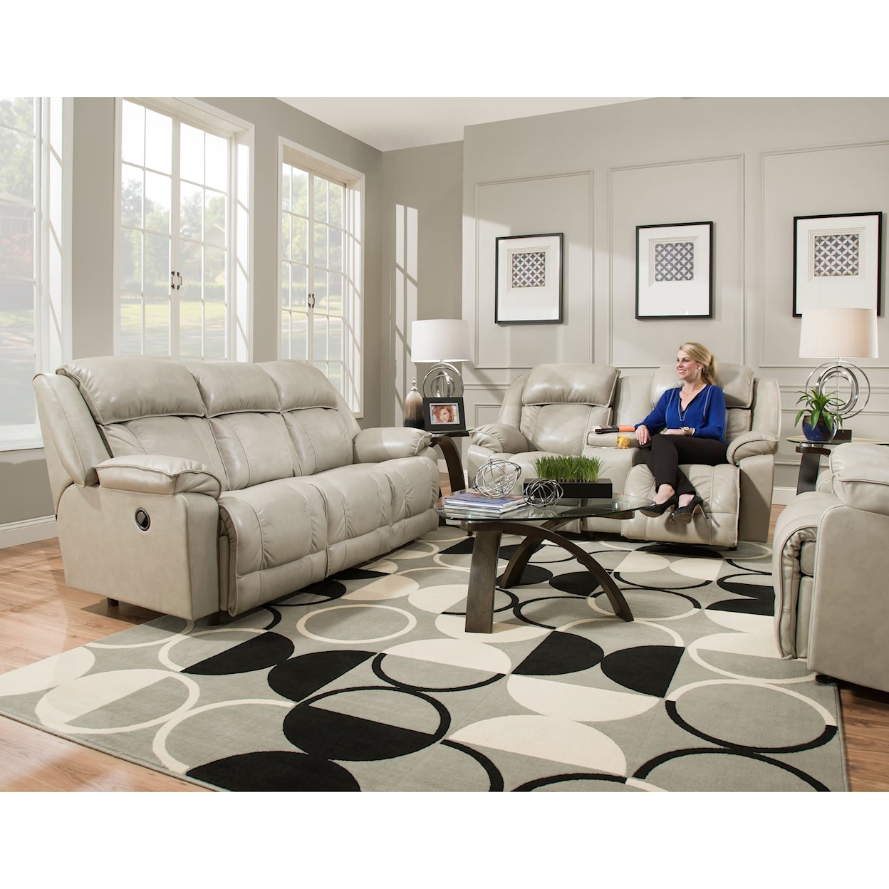 Franklin Marshall Power Reclining Console Loveseat