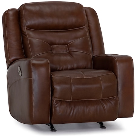 Casual Dual Power Rocker Recliner with USB Port and Cup Holder