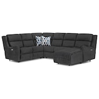 Power Reclining Sectional with Chaise and Power Headrests