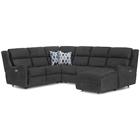 Power Reclining Sectional with Chaise and Power Headrests