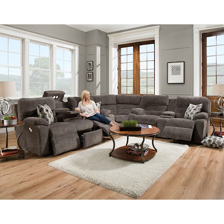 6 Seat Power Reclining Sectional