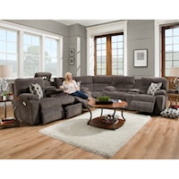 6 Seat Power Reclining Sectional