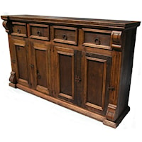 Traditional 4-Drawer 4-Door Dining Buffet