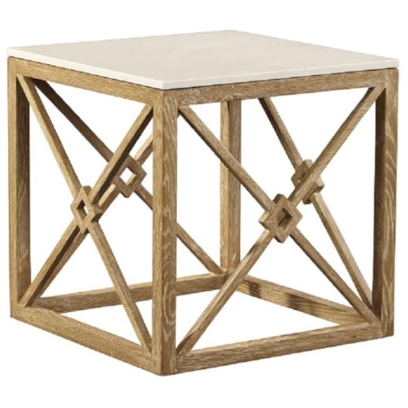 White Marble Side Table