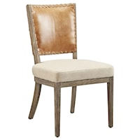 Lina Leather and Linen Chair