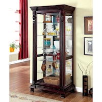 Traditional Curio Cabinet with Sliding Glass Door