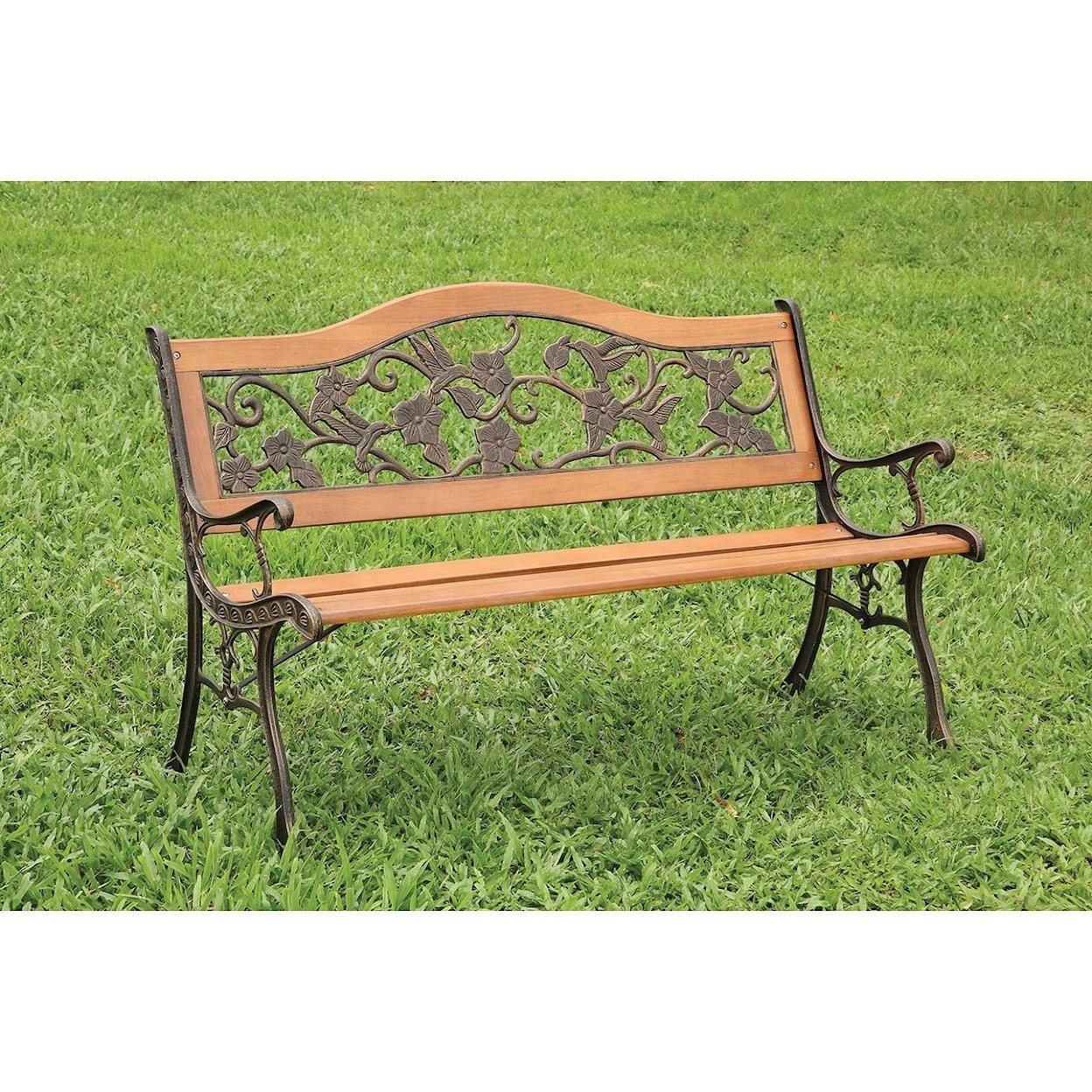 Furniture of America Alba Patio Wooden Bench