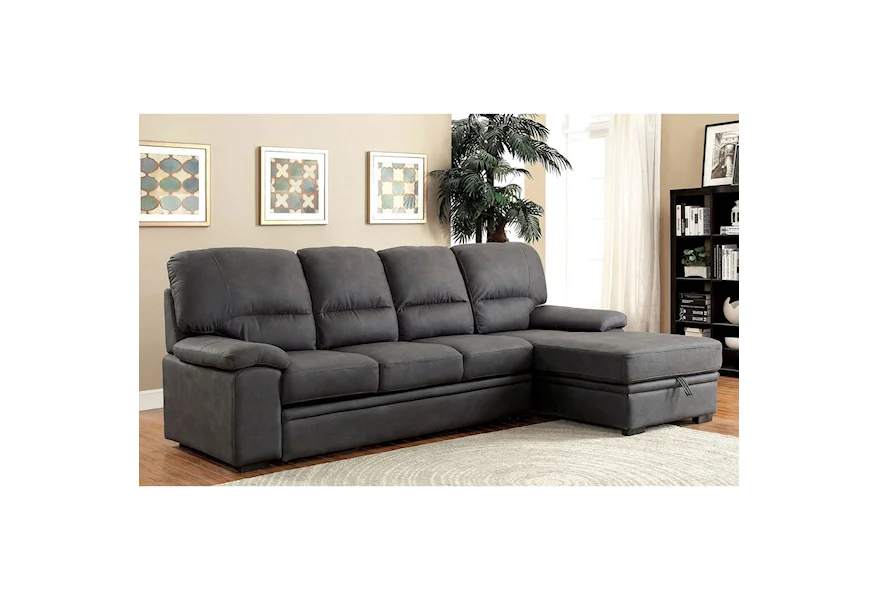 Alcester Sectional w/ Sleeper by Furniture of America at Corner Furniture