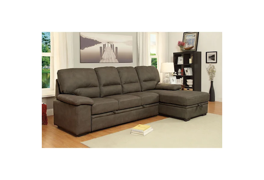Alcester Sectional w/ Sleeper by Furniture of America - FOA at Del Sol Furniture