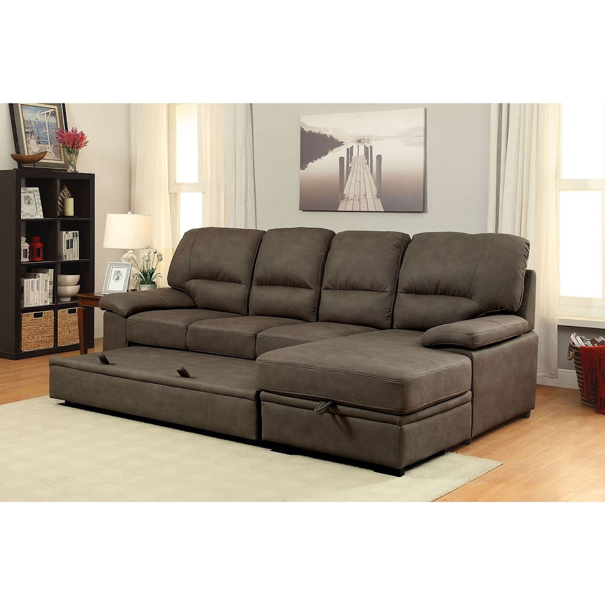 Furniture of America Alcester Sectional w/ Sleeper