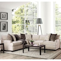 Contemporary Sectional Sofa with Flare Tapered Arms
