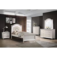 Contemporary Glam 4-Piece Full Bedroom Set