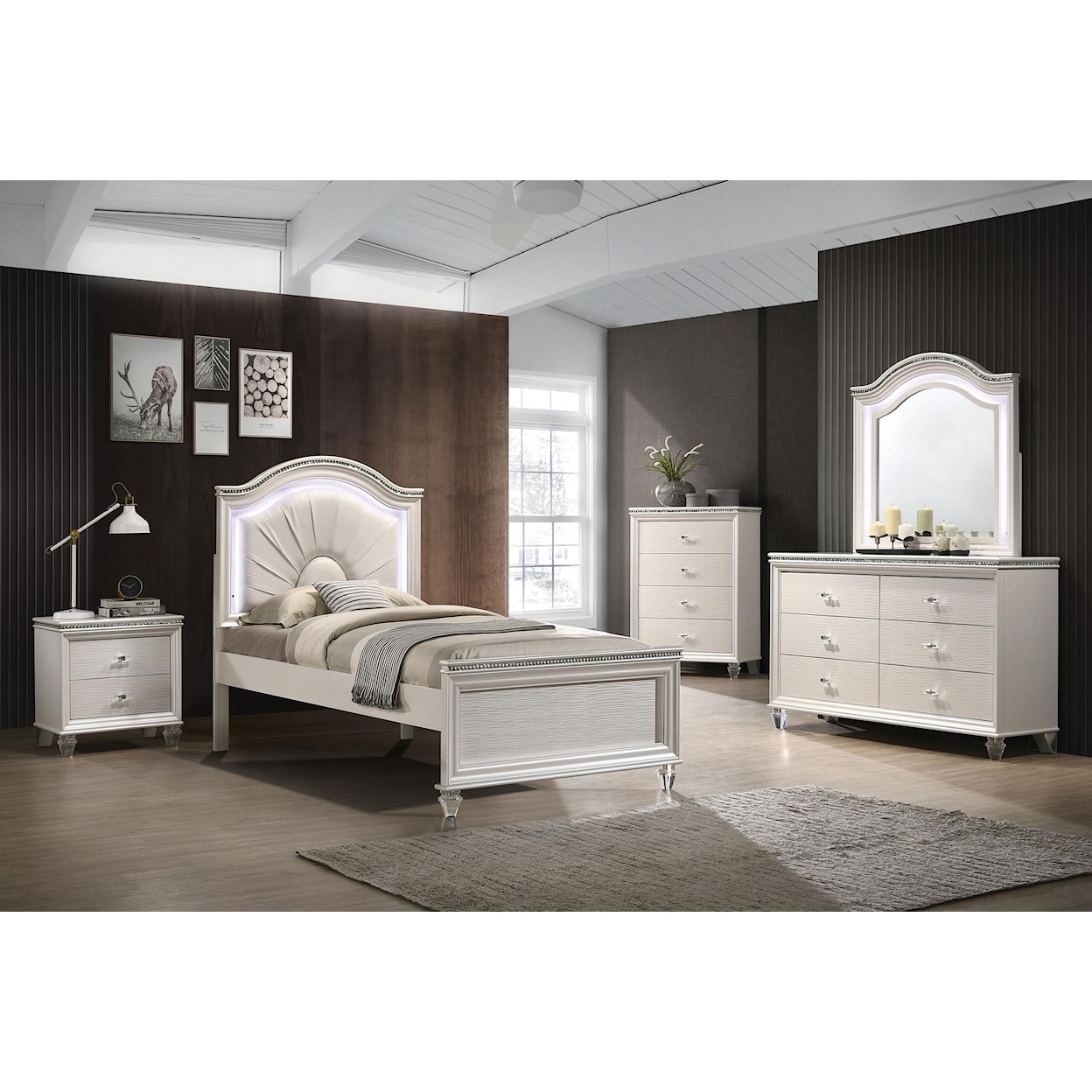 Furniture of America - FOA Allie 4-Piece Twin Bedroom Set
