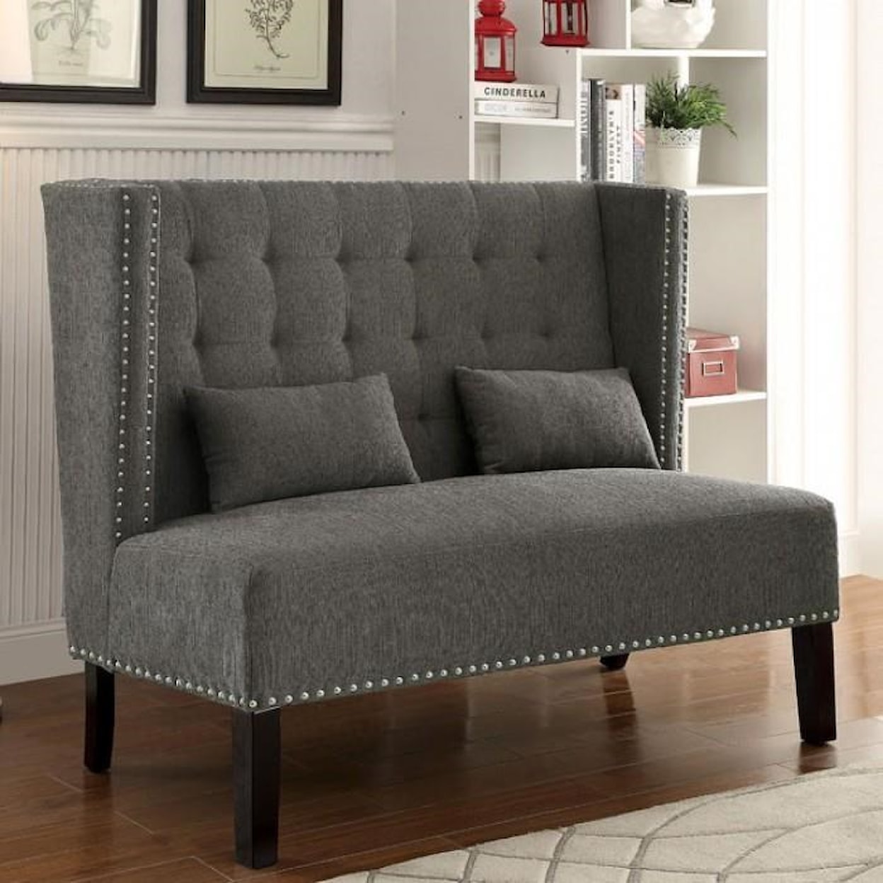 Furniture of America Amora Amora Grey Love Seat