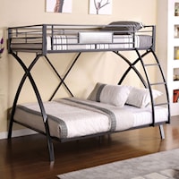 Contemporary Metal Twin Over Full Bunk Bed