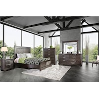 Transitional Style Platform Queen Bedroom Group