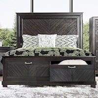 Transitional Style Platform Cali King Bed