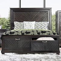 Transitional Style Platform Queen Bed