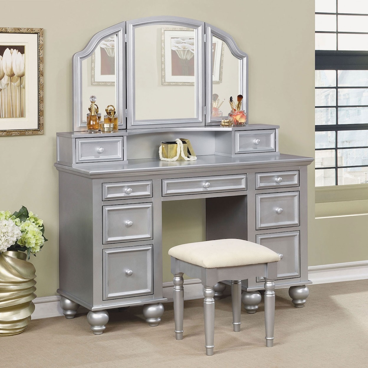 Furniture of America - FOA Athy Vanity w/ Stool