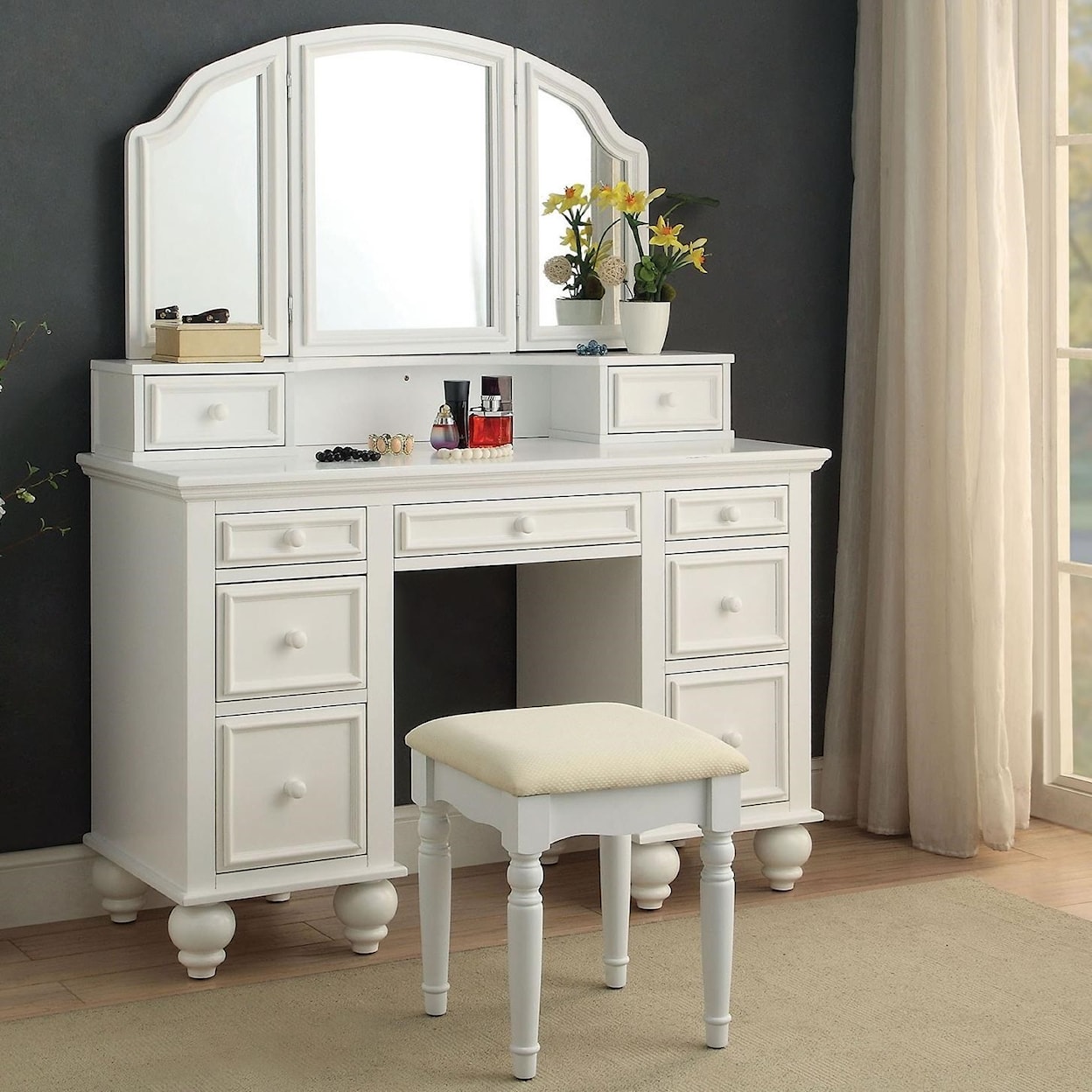 Furniture of America Athy Vanity w/ Stool