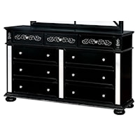 Glam Mirrored 9-Drawer Dresser 