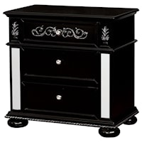 Glam Mirrored 3-Drawer Nightstand 