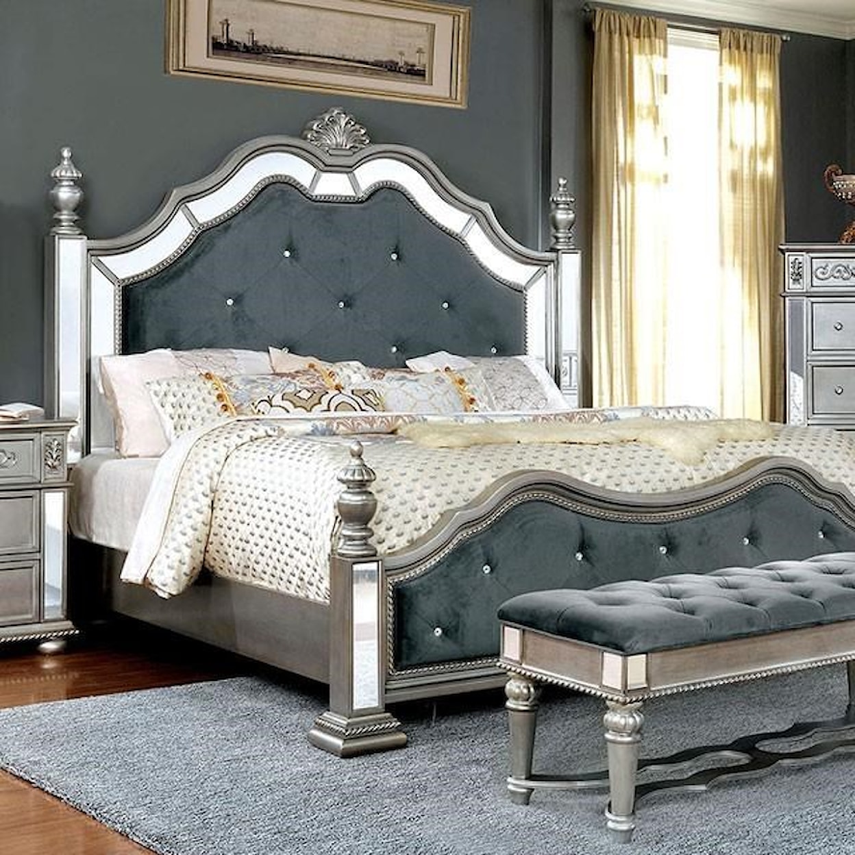 Furniture of America Azha Upholested Bed