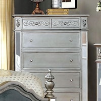 Lavish Traditional Style Chest w/Crystal Round Knobs