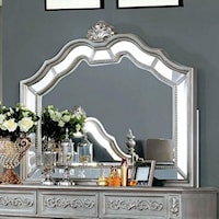 Lavish Traditional Style Dresser Mirror W/Mirror Trim Inserts