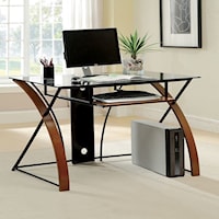 Contemporary Accent Desk with Tempered Glass Top