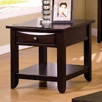 Square End Table with Shelf